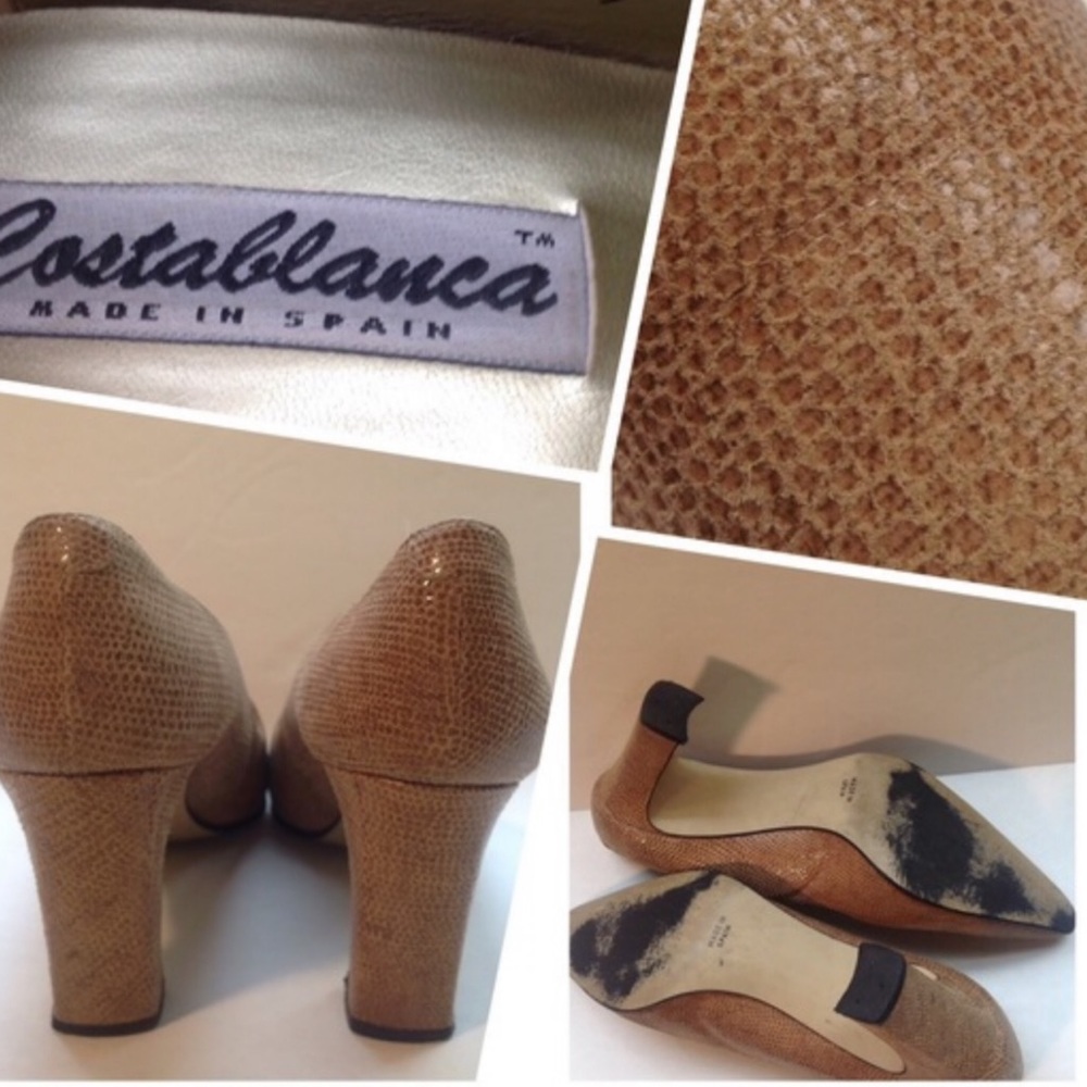VINTAGE  SPANISH TEXTURED CASABLANCA HEEL - Picture 4 of 7